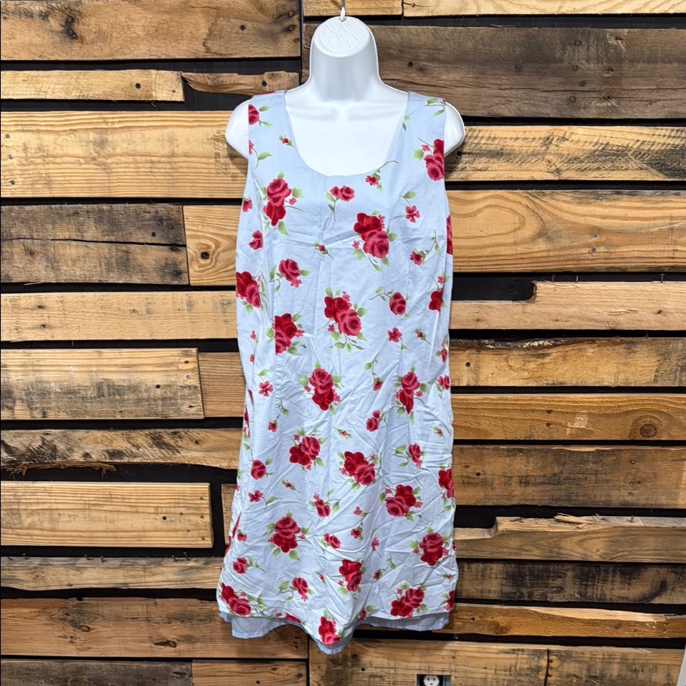 Vintage Collection by Cherokee‎ 90s
Baby Blue Floral Lined Shift Dress Size 18